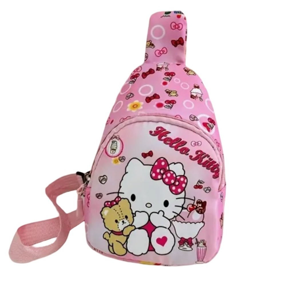 💗 Sanrio Hello Kitty Pink & White Crossbody Bag with Adjustable Strap – NWT!